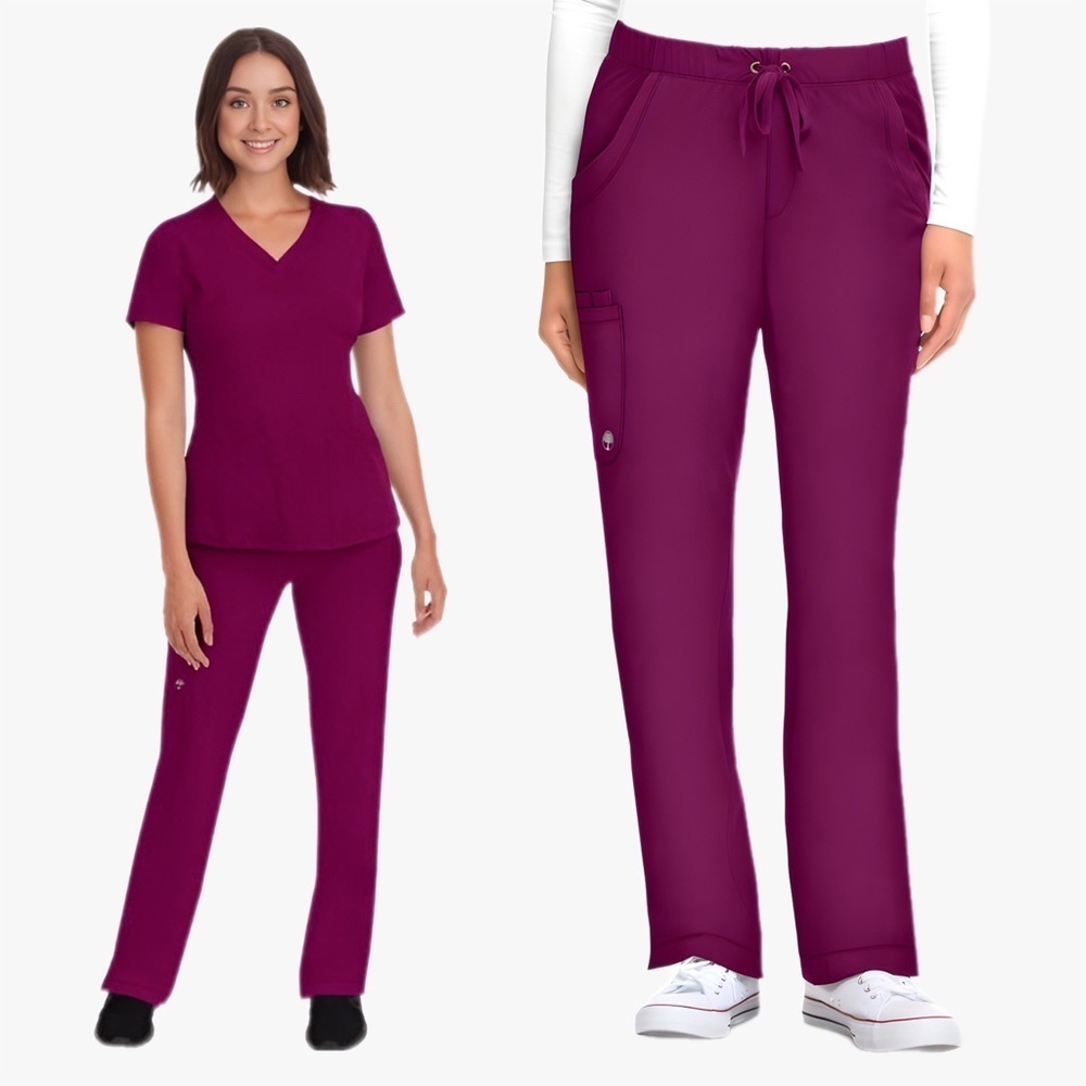 NWT Healing Hands Wine Rebecca Scrub Pants Women’s Size 2XP